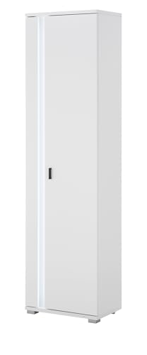 Furn.Design Stauraumschrank in weiß matt Mehrzweckschrank inklusive Frontbeleuchtung 55 x 200, Bellport von Furn.Design