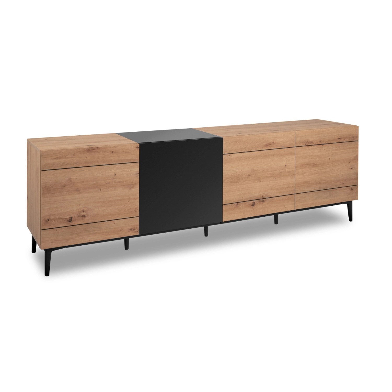 Furn.Design TV-Lowboard Eiche Artisan und Schwarz 200 x 65 cm mit Komforthöhe Liam Furn.Design TV-Lowboard Eiche Artisan und Schwarz 200 x 65 cm mit Komforthöhe Liam von Furn.Design
