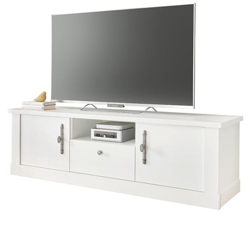 Furn.Design TV-Lowboard in weiß Pinie Landhaus TV Unterteil 155 cm, Soft-Close-Funktion, Fiastra von Furn.Design