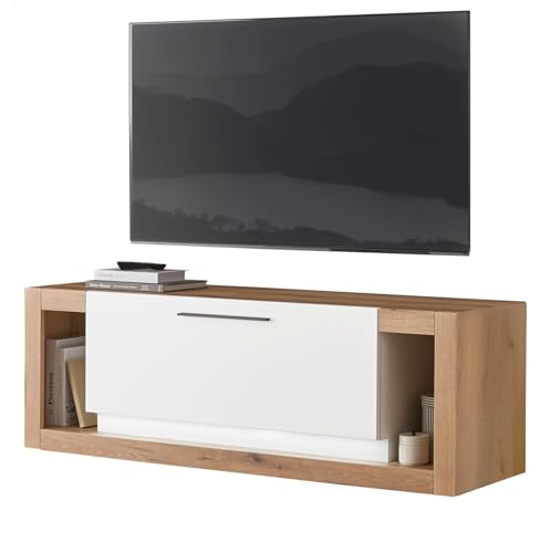 Furn.Design TV-Lowboard in weiß matt und Evoke Eiche, TV Unterteil 150 x 49 cm, Rivian Furn.Design TV-Lowboard in weiß matt und Evoke Eiche, TV Unterteil 150 x 49 cm, Rivian von Furn.Design