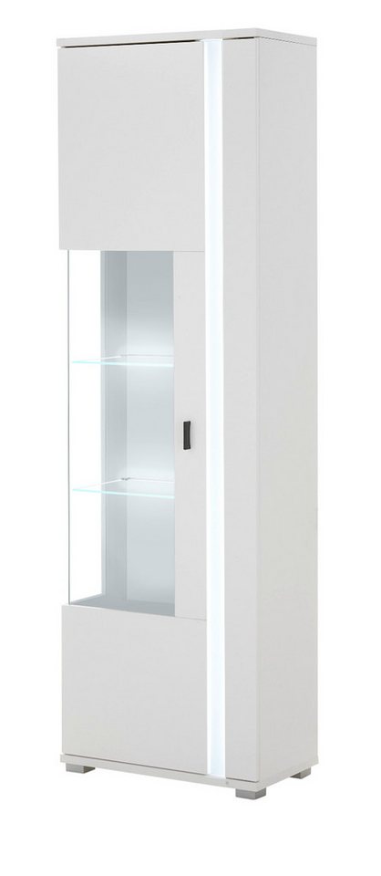 Furn.Design Vitrine Bellport (Glasvitrine in weiß matt, 55 x 200 cm) mit Soft-Close-Funktion von Furn.Design
