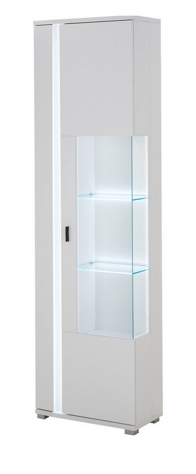 Furn.Design Vitrine Bellport (Glasvitrine in weiß matt, 55 x 200 cm) mit Soft-Close-Funktion von Furn.Design