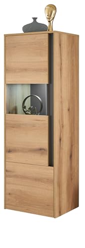 Furn.Design Vitrine in Evoke Eiche und grau, moderner Vitrinenschrank Wohnzimmer Esszimmer 50 x 155 cm, Center Furn.Design Vitrine in Evoke Eiche und grau, moderner Vitrinenschrank Wohnzimmer Esszimmer 50 x 155 cm, Center von Furn.Design