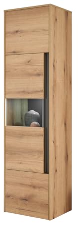Furn.Design Vitrine in Evoke Eiche und grau Vitrinenschrank mit Glaselement 50 x 197 cm, Center von Furn.Design