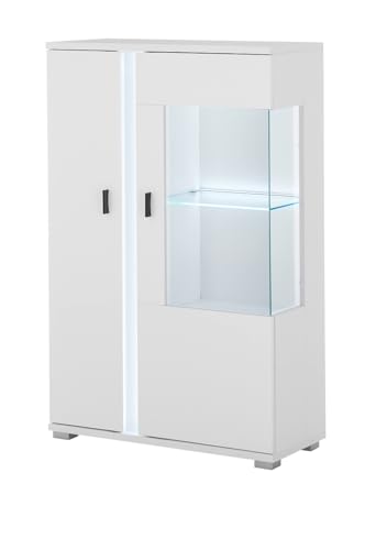 Furn.Design Vitrine in weiß matt Highboard inklusive Frontbeleuchtung 80 x 125 cm, Bellport Furn.Design Vitrine in weiß matt Highboard inklusive Frontbeleuchtung 80 x 125 cm, Bellport von Furn.Design