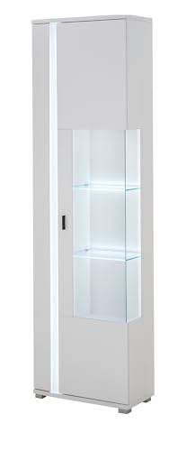 Furn.Design Vitrine in weiß matt Vitrinenschrank inklusive Frontbeleuchtung 55 x 200 cm, Bellport von Furn.Design