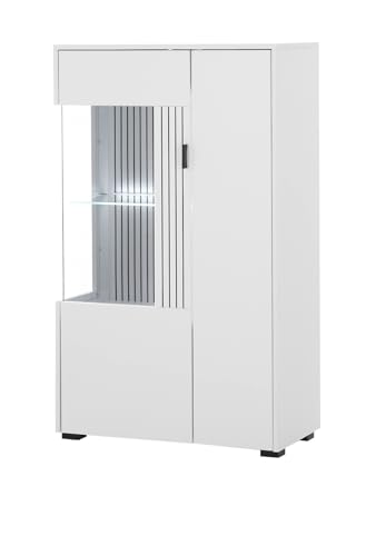 Furn.Design Vitrine in weiß matt Wohn- und Esszimmer Highboard 75 x 125 cm, Merced Furn.Design Vitrine in weiß matt Wohn- und Esszimmer Highboard 75 x 125 cm, Merced von Furn.Design