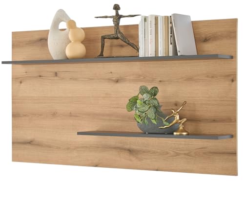 Furn.Design Wandpaneel in Evoke Eiche und grau Wandregal Regal Wohnzimmer Esszimmer 155 x 80 cm, Center von Furn.Design