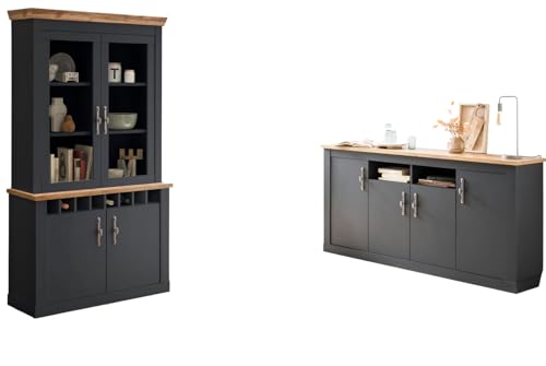 Furn.Design Wohn- und Esszimmer Set in grau und Wotan Eiche Landhaus Wohnkombination 2-teilig, Ribera Furn.Design Wohn- und Esszimmer Set in grau und Wotan Eiche Landhaus Wohnkombination 2-teilig, Ribera von Furn.Design