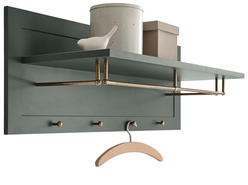 Garderobenpaneel in grün, Landhausstil Wandgarderobe 109 x 40 cm, Forres von Furn.Design