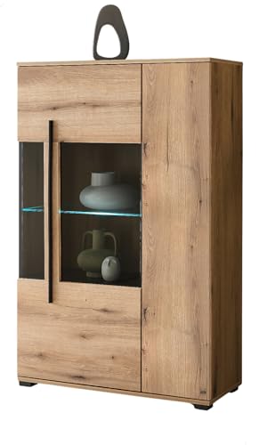 Highboard in Evoke Eiche Vitrine 90 x 140 cm, Design-D von Furn.Design