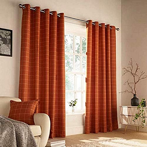 Furn Ellis 168X229 R/TOP CURT B, Polyester, Burnt orange, 66x90 (168x229cm) von Furn