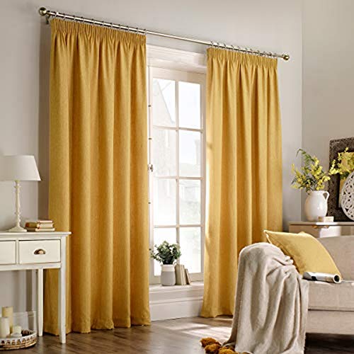 Furn Harrison 168X183 PPT CURT Ochre, Polyester, Ockergelb, 66x72 (168x183cm) von Furn