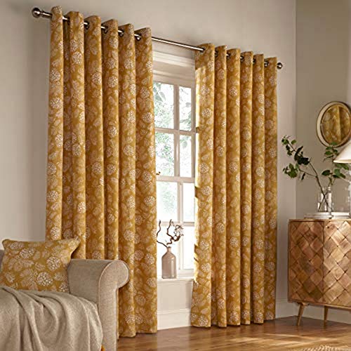 Furn Irwin 168X183 R/TOP CURT Mustard, Baumwolle, Senf, 66x72 (168x183cm) von Furn