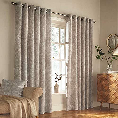 Furn Irwin Ringtop Eyelet Vorhang, Baumwolle, Stein, 229 x 137cm von Furn