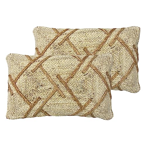 Furn. Boda Kissen, geflochten, Jute, Polyester, gefüllt, Doppelpack von furn.