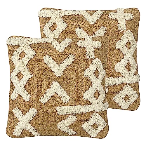 Furn. Camfa Kissen, geflochten, Jute, Polyester, gefüllt, Doppelpack von furn.