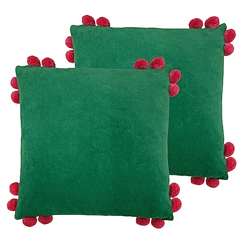 Furn. Hoola Pom-Pom Kissen mit Polyester-Füllung, Doppelpack von furn.