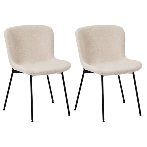 Furnhouse Teddy Esszimmerstühle 2er Set Beige – Bouclé Stoff Creme, Skandinavisches Design, Metallgestell, Gepolstert, Komfortabel & Modern Furnhouse Teddy Esszimmerstühle 2er Set Beige – Bouclé Stoff Creme, Skandinavisches Design, Metallgestell, Gepolstert, Komfortabel & Modern von Furnhouse