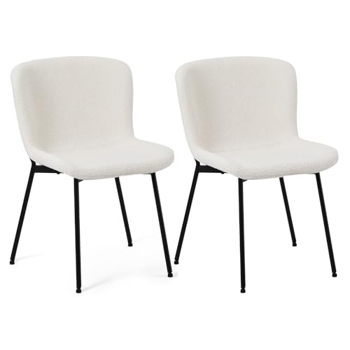 Furnhouse Teddy Esszimmerstühle 2er Set Weiß – Bouclé Stoff Creme, Skandinavisches Design, Metallgestell, Gepolstert, Schalenstuhl für Esszimmer & Küche Furnhouse Teddy Esszimmerstühle 2er Set Weiß – Bouclé Stoff Creme, Skandinavisches Design, Metallgestell, Gepolstert, Schalenstuhl für Esszimmer & Küche von Furnhouse