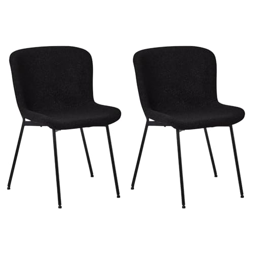 Furnhouse Teddy Esszimmerstühle 2er Set Schwarz – Bouclé Stoff, Modernes Skandinavisches Design, Metallgestell, Gepolstert, Komfortabel & Elegant Furnhouse Teddy Esszimmerstühle 2er Set Schwarz – Bouclé Stoff, Modernes Skandinavisches Design, Metallgestell, Gepolstert, Komfortabel & Elegant von Furnhouse