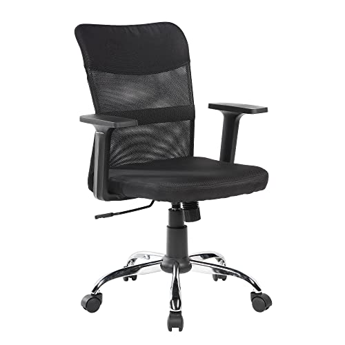 Furnhouse Ibbe Design Ergonomisch Schwarz Stoff Bürostuhl Bologna mit Armlehne, Höhenverstellbar, Drehstuhl,57x61,5x101 cm, Kunststoff, 5x101 von Furnhouse