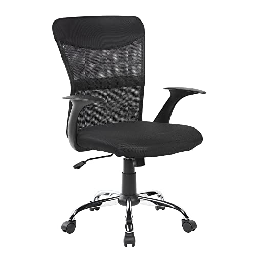 Furnhouse Ibbe Design Ergonomisch Schwarz Stoff Bürostuhl Torino mit Armlehne, Höhenverstellbar, Drehstuhl, 62x64x105 cm, Kunststoff, 62x64x105 von Furnhouse