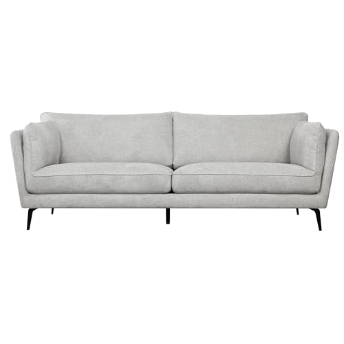 Furnhouse Ibbe Design Grau 3-Sitzer Sofa Bari Stoffbezug Taschenfederkern Polsterung Polstersofa für Wohnzimmer von Furnhouse