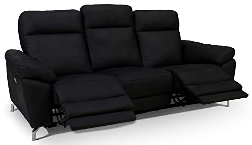 Furnhouse Ibbe Design Schwarz Stoff 3er Sitzer Relaxsofa Couch mit Elektrisch Verstellbar Relaxfunktion Heimkino Sofa Doha mit Fussteil, Federkern, 222x96x101 cm Furnhouse Ibbe Design Schwarz Stoff 3er Sitzer Relaxsofa Couch mit Elektrisch Verstellbar Relaxfunktion Heimkino Sofa Doha mit Fussteil, Federkern, 222x96x101 cm von Furnhouse