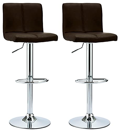 Ibbe Design 2er Set Braun Kunstleder Höhenverstellbar Barstühle 360° Drehbar Barhocker mit Lehne Margot, 39x48x109 cm Ibbe Design 2er Set Braun Kunstleder Höhenverstellbar Barstühle 360° Drehbar Barhocker mit Lehne Margot, 39x48x109 cm von Furnhouse