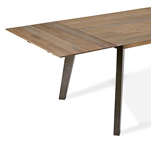 Ibbe Design Ansteckplatte Tischplatte für Malaga Ausziehbar Esstisch Natur Massiv Braun Lackiert Akazie Holz Esszimmer Tisch, L50xB100xH8 cm von Furnhouse