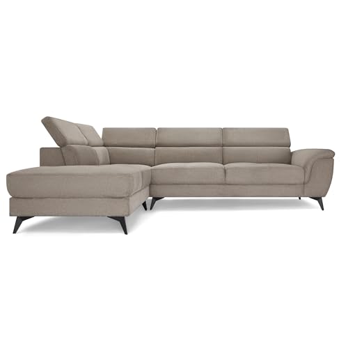 Ibbe Design Beige 5-Sitzer Ecksofa L Form Betis Links Stoffbezug Taschenfederkern Polsterung Polstersofa für Wohnzimmer von Furnhouse