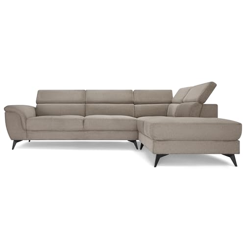 Ibbe Design Beige 5-Sitzer Ecksofa L Form Betis Rechts Stoffbezug Taschenfederkern Polsterung Polstersofa für Wohnzimmer von Furnhouse