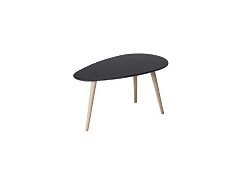 Ibbe Design Oval Rund Schwarz Couchtisch Modern Skandinavisch Retro Kaffeetisch Beistelltisch MDF Fly, Natur Massiv Buche Holz Beine, 75x43x39 cm Ibbe Design Oval Rund Schwarz Couchtisch Modern Skandinavisch Retro Kaffeetisch Beistelltisch MDF Fly, Natur Massiv Buche Holz Beine, 75x43x39 cm von Furnhouse