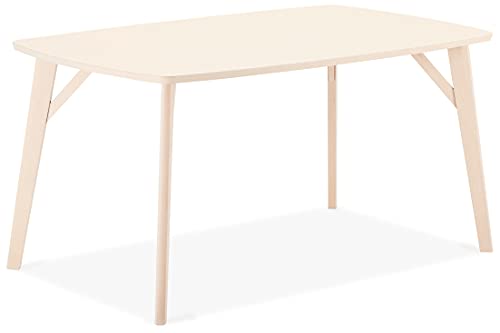 Ibbe Design Rechteckig Buche Esszimmertisch 150x90 Matt Skandinavisch Tisch Esstisch Penang, Weiss Buchenholz, 150x90x75 cm von Furnhouse