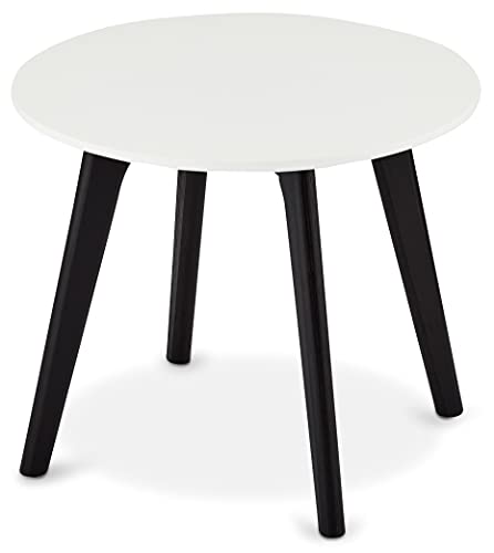 Ibbe Design Rund ø48 Schwarz Weiss Couchtisch Klein Modern Skandinavisch Retro Kaffeetisch Beistelltisch MDF Life, Schwarz Massiv Eiche Holz Beine, ø48x45 cm Ibbe Design Rund ø48 Schwarz Weiss Couchtisch Klein Modern Skandinavisch Retro Kaffeetisch Beistelltisch MDF Life, Schwarz Massiv Eiche Holz Beine, ø48x45 cm von Furnhouse