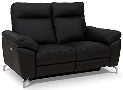 Ibbe Design Schwarz Leder 2er Sitzer Relaxsofa Couch mit Elektrisch Verstellbar Relaxfunktion Heimkino Sofa Doha mit Fussteil, Federkern, 162x96x101 cm Ibbe Design Schwarz Leder 2er Sitzer Relaxsofa Couch mit Elektrisch Verstellbar Relaxfunktion Heimkino Sofa Doha mit Fussteil, Federkern, 162x96x101 cm von Furnhouse