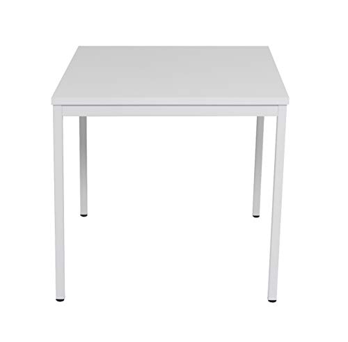 furni24 Schreibtisch-Stahl 80x80x75cm, Grau, TÜV/GS-Einfache Montage, Arbeitstisch, Bürotisch, Küchentisch, Esstisch, Druckertisch Büro-Möbel Arbeitszimmer Computertisch Gaming-Tisch Mehrzwecktisch von furni24