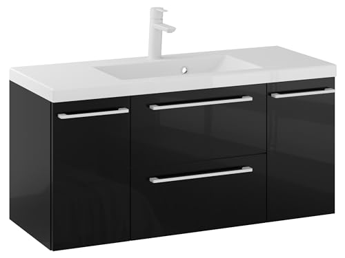 Furni Rosen 100 cm Hängend Waschbecken mit Unterschrank und Eleganten und Weißen Griffen Waschbeckenunterschrank Badezimmer Waschtisch mit Unterschrank Waschtischunterschrank Furni Rosen 100 cm Hängend Waschbecken mit Unterschrank und Eleganten und Weißen Griffen Waschbeckenunterschrank Badezimmer Waschtisch mit Unterschrank Waschtischunterschrank von Furni