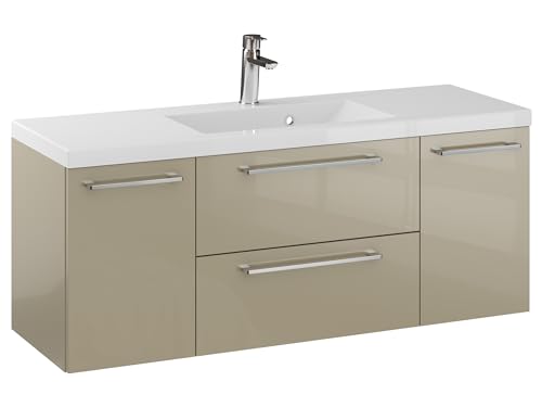 Furni Rosen 120 cm Hängend Waschbecken mit Unterschrank und Stilvollen und Chromgriffen Waschbeckenunterschrank Badezimmer Waschtisch mit Unterschrank Waschtischunterschrank Furni Rosen 120 cm Hängend Waschbecken mit Unterschrank und Stilvollen und Chromgriffen Waschbeckenunterschrank Badezimmer Waschtisch mit Unterschrank Waschtischunterschrank von Furni