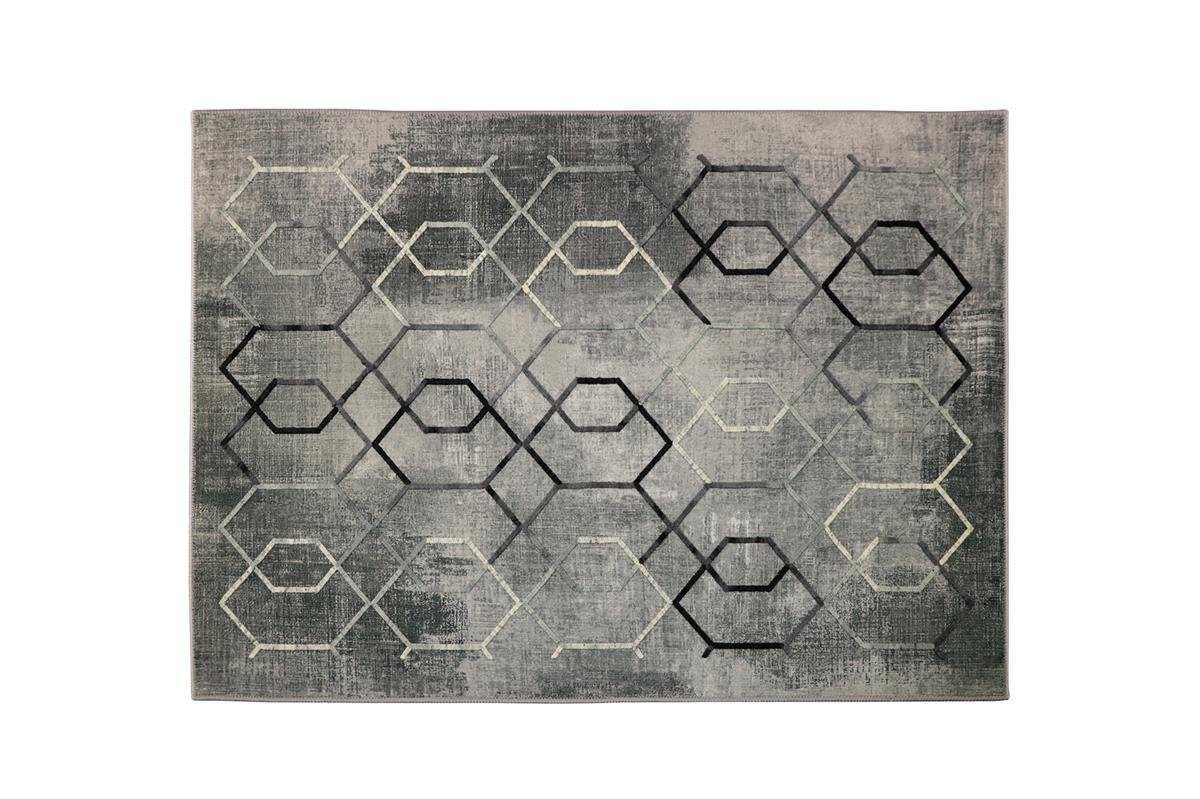Teppich Teppich (120x180 cm, hellgrau-creme-3 / bestickt), Furni24 von Furni24
