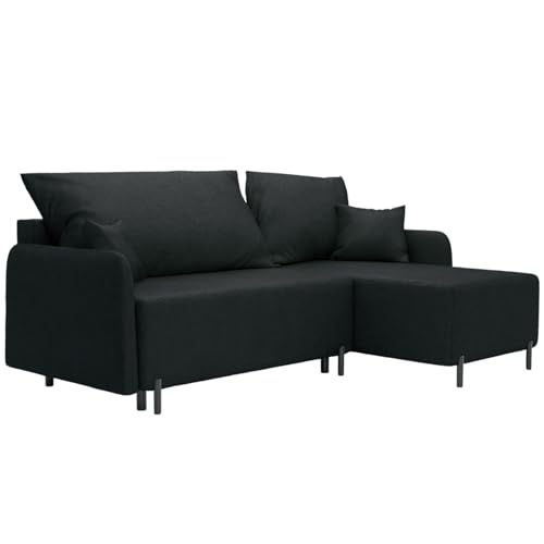 FurniDe24 Ecksofa mit Schlaffunktion und Bettkasten, 3-Sitzer L-Form Schlafsofa, Eckcouch mit Stauraum, Ottomane Universal, Bouclé-Stoff, Polsterecke Malmo - Gerra 75 von FurniDe24