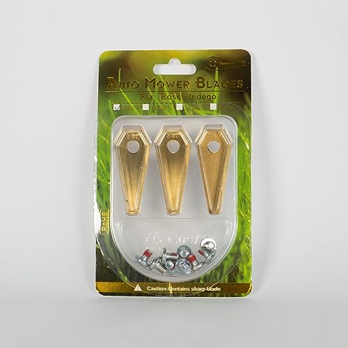 9 x FurniSafe Titan Klingen für Mähroboter Kompatibel mit Bosch Indego Mähroboter (1mm) inklusive Schrauben von FurniSafe