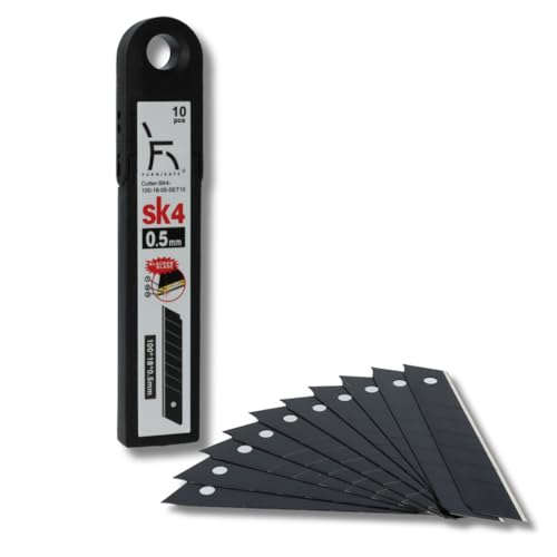 FurniSafe Cuttermesser Klingen 100 mm x 18 mm Ersatzklingen Cuttermesser 10 Stück schwarze Klingen für Cuttermesser ultra scharf von FurniSafe