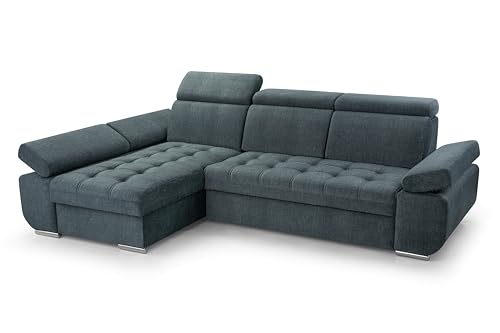 FurniShop24 Ecksofa mit Schlaffunktion und Bettkasten - Eckcouch L-Form mit Bewegliche Kopfstützen, Klappsofa - Schlafcouch zum Wohnzimmer, Modern Design Schlafsofa Bianco: Pacific, Ecksofa Links FurniShop24 Ecksofa mit Schlaffunktion und Bettkasten - Eckcouch L-Form mit Bewegliche Kopfstützen, Klappsofa - Schlafcouch zum Wohnzimmer, Modern Design Schlafsofa Bianco: Pacific, Ecksofa Links von FurniShop24