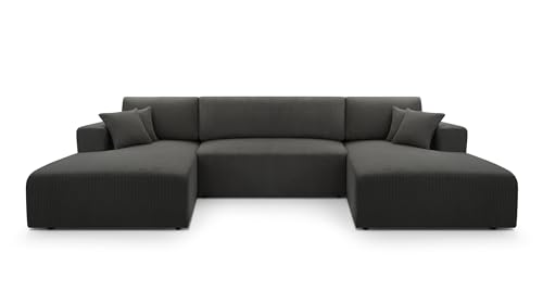 FurniShop24 Ecksofa mit Schlaffunktion und Bettkasten - Eckcouch U-Form Klappsofa - Schlafcouch zum Wohnzimmer, Minimalistisches Design Eckcouch Como U Anthrazit, Schlafsofa FurniShop24 Ecksofa mit Schlaffunktion und Bettkasten - Eckcouch U-Form Klappsofa - Schlafcouch zum Wohnzimmer, Minimalistisches Design Eckcouch Como U Anthrazit, Schlafsofa von FurniShop24