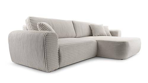 FurniShop24 Ecksofa mit Schlaffunktion und Bettkasten – Stilvolles Schlafsofa 297x169 cm mit Bequemer Polsterung und Dekokissen, L-Form Sofa, Eckcouch für Wohnzimmer Happy Grau Rechts FurniShop24 Ecksofa mit Schlaffunktion und Bettkasten – Stilvolles Schlafsofa 297x169 cm mit Bequemer Polsterung und Dekokissen, L-Form Sofa, Eckcouch für Wohnzimmer Happy Grau Rechts von FurniShop24