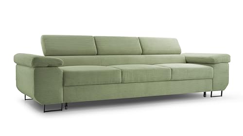FurniShop24 Sofa mit Schlaffunktion und verstellbare Kopfstützen - Funktionelle Couch 274x98 cm mit Modernem Design, Schlafsofa Nolan Poso Minze FurniShop24 Sofa mit Schlaffunktion und verstellbare Kopfstützen - Funktionelle Couch 274x98 cm mit Modernem Design, Schlafsofa Nolan Poso Minze von FurniShop24