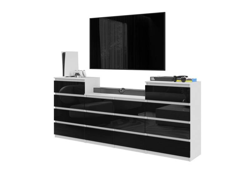 Furnica Kommode GABRIEL 4+6+4 Schubladen-Weiß Matt H92cm B220cm T33cm Furnica Kommode GABRIEL 4+6+4 Schubladen-Weiß Matt H92cm B220cm T33cm von Furnica