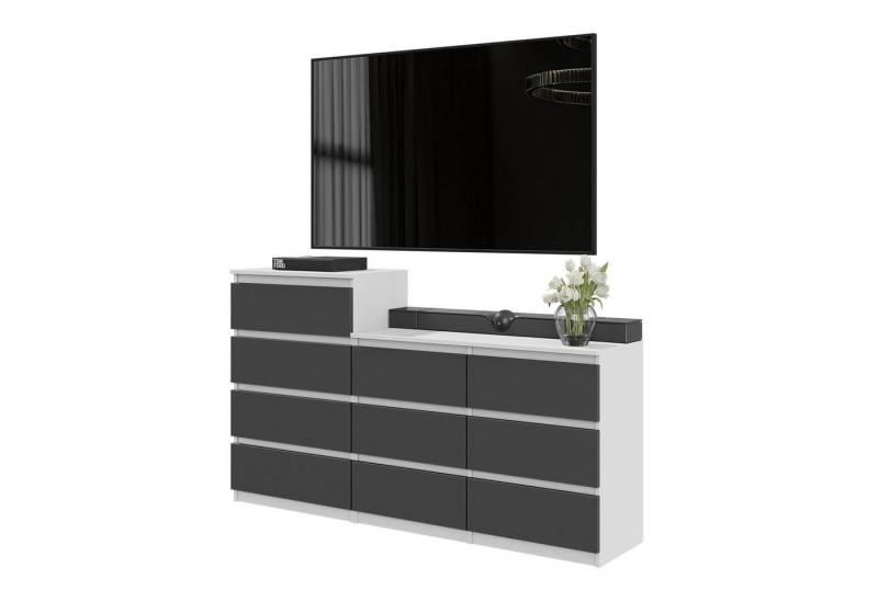 Furnica Kommode GABRIEL 6+4 Schubladen-Weiß Matt H92cm B160cm T33cm Furnica Kommode GABRIEL 6+4 Schubladen-Weiß Matt H92cm B160cm T33cm von Furnica